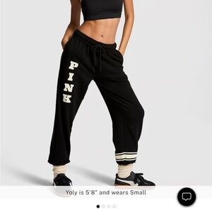 Victoria’s Secret pink Black Sweats joggers L